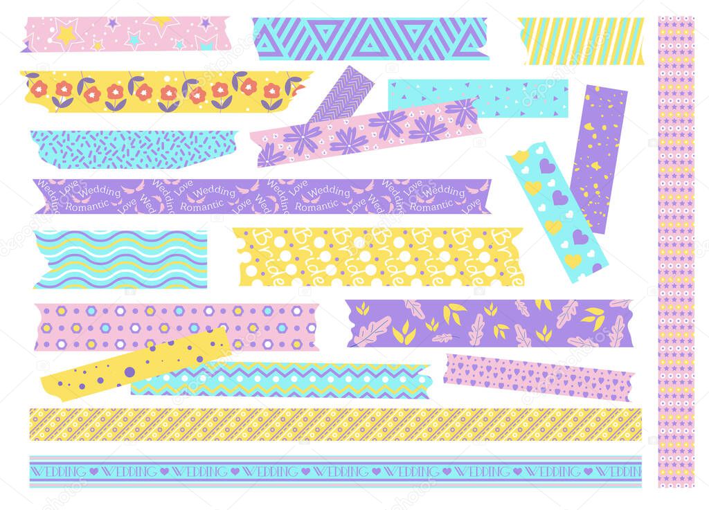 Textured patterned scotch tape with creative design set
