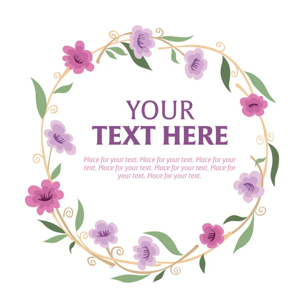 Floral wreath with space for text. — Stock Vector