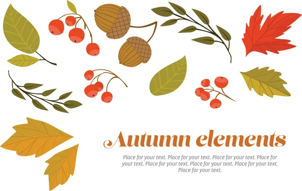 Ensemble décoratif d'automne — Image vectorielle