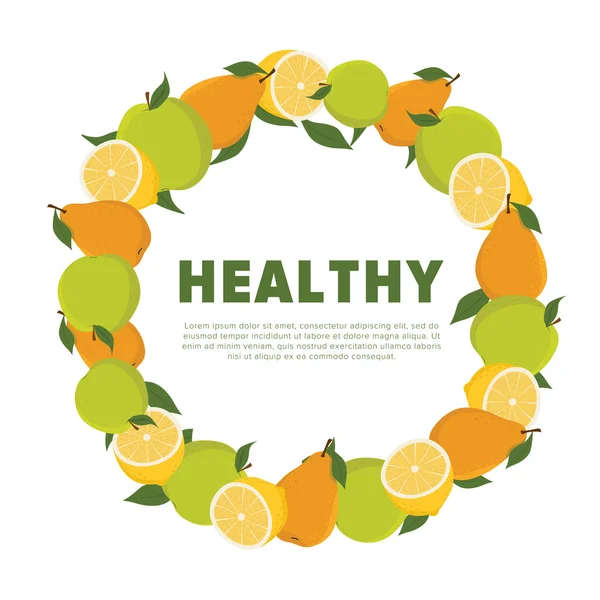 Wreath of fruit. — Stock Vector