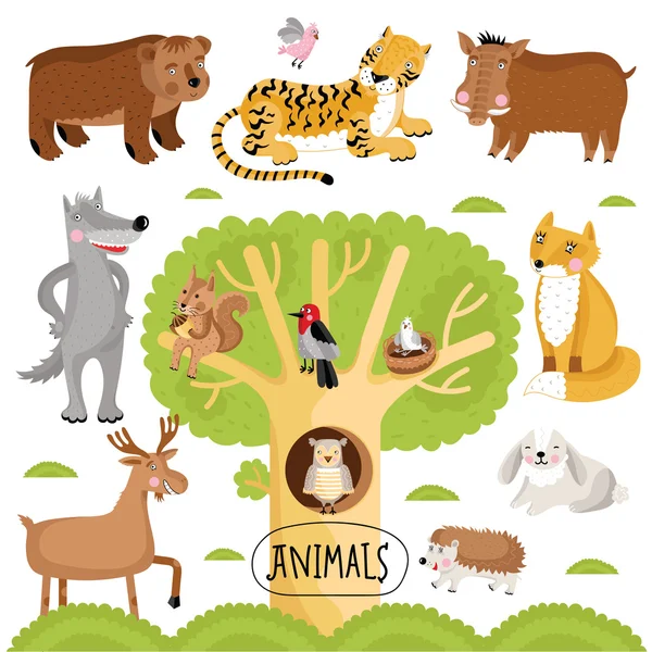 Animales vector conjunto . — Vector de stock