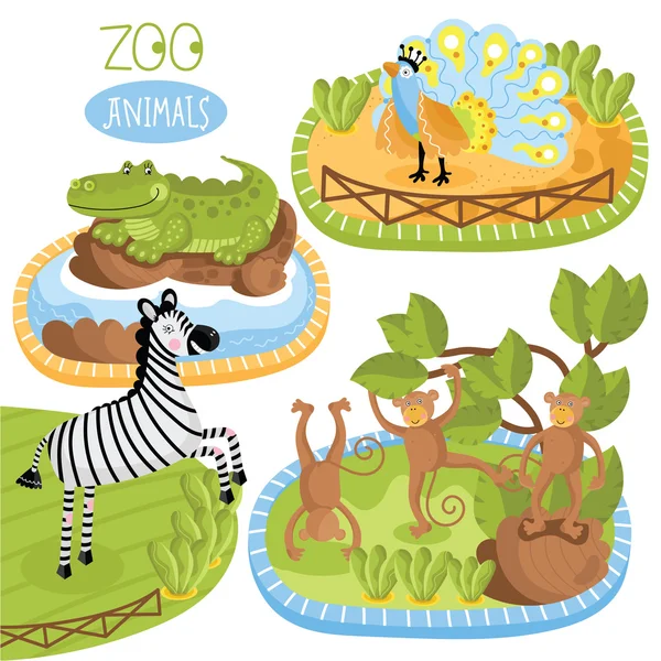 Conjunto de animales vectoriales . — Archivo Imágenes Vectoriales