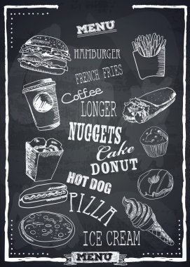 Fastfood vektör menü.