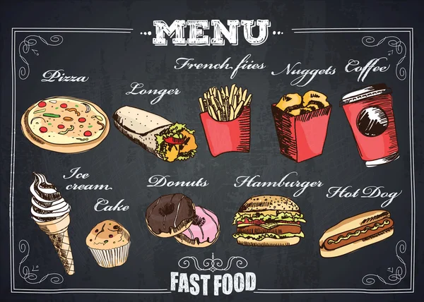Fastfood vektör menü.
