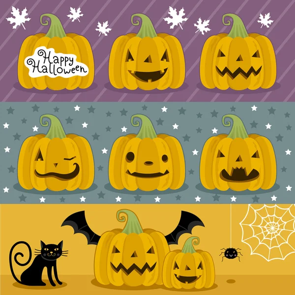 Sok tök Halloween készített. — Stock Vector