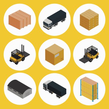 Ambar Icon set. Icometric vektör.