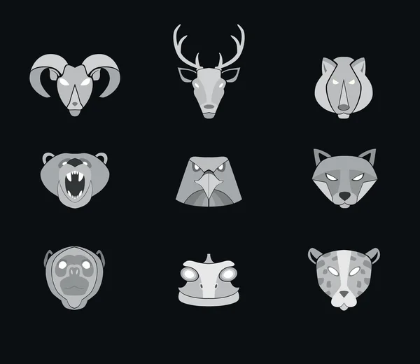 Predator djur ikoner. Vektorformat. — Stock vektor