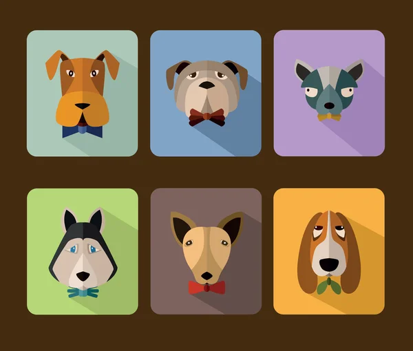 Big set of vector icons of dogs. — Stock Vector