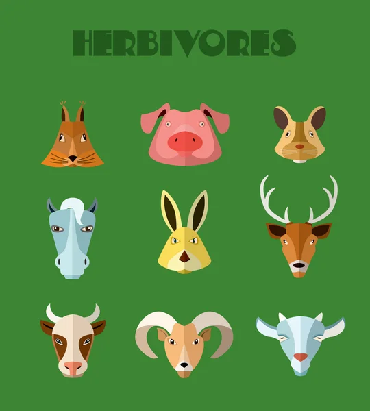 Animales de granja iconos. Formato vectorial . — Vector de stock