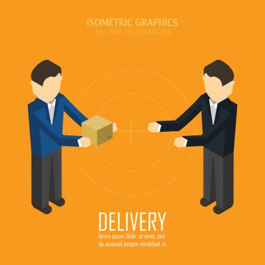 Teslimat. İzometrik vektör çizim.