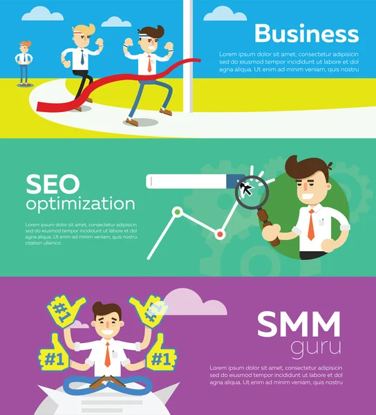 Website Smm en Seo optimalisatie. — Stockvector