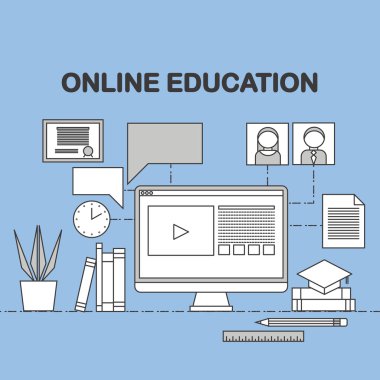 E-öğrenme düz Vektör Lineer çizim