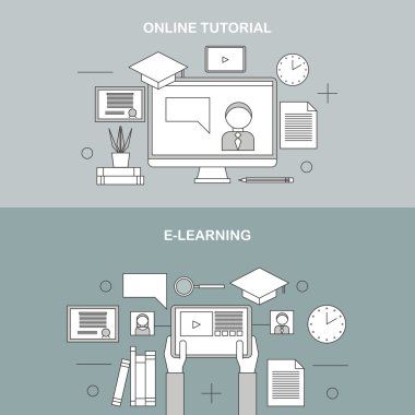 E-öğrenme düz Vektör Lineer çizim