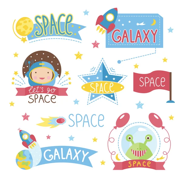 Desenhos animados ilustração sobre espaço . — Vetor de Stock