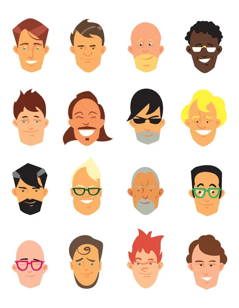 Hombre avatar iconos — Vector de stock