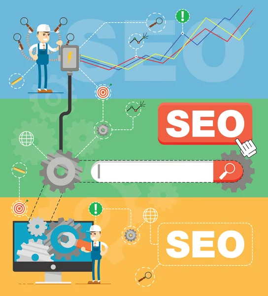 SEO Optymalizacja infographic — Wektor stockowy