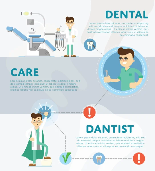 Set van tandheelkundige infographics — Stockvector