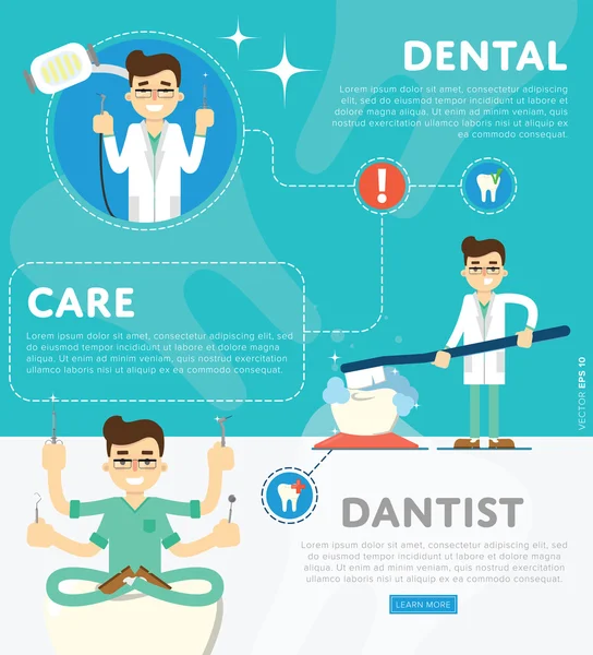 Set of dental infographics — Stock Vector
