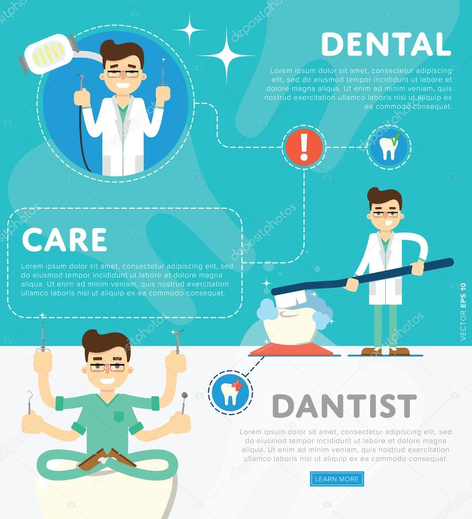 Set of dental infographics