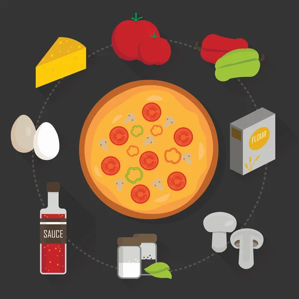 Folyamat a főzés pizza. — Stock Fotó