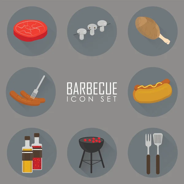 Iconos set de Parrilla Barbacoa — Foto de Stock