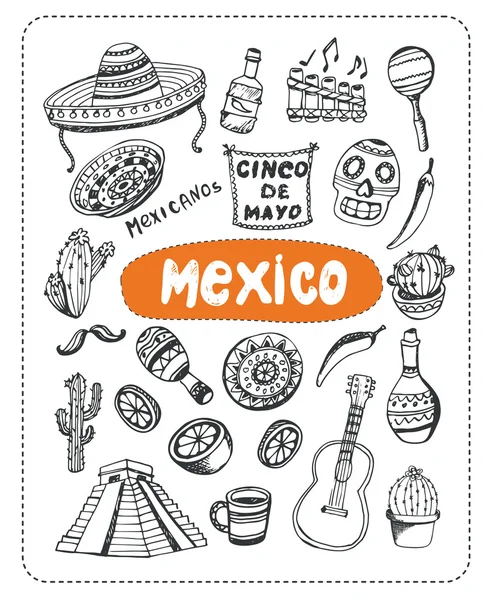 Doodle o Mexiku. — Stock fotografie