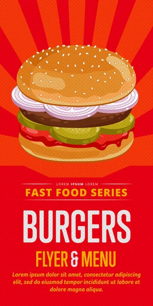 Burgers sale flyer. — Stock Vector