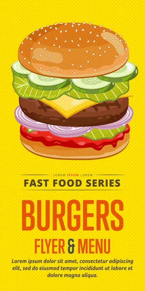 Burgers sale flyer. — Stock Vector