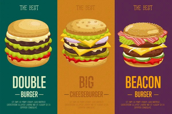 Modelo de menu Burgers . — Vetor de Stock