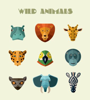 vahşi hayvanlar simgeler.