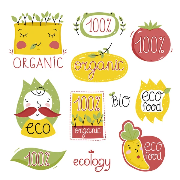 Organic labels and elements — Stock Photo, Image