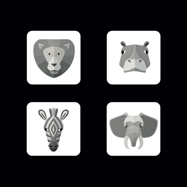 Ikony dzikich zwierząt — Zdjęcie stockowe