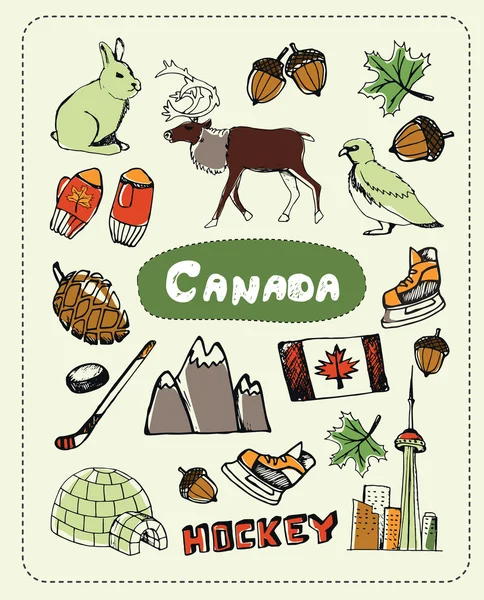 Zestaw z turystycznych atrakcji Kanada. — Zdjęcie stockowe