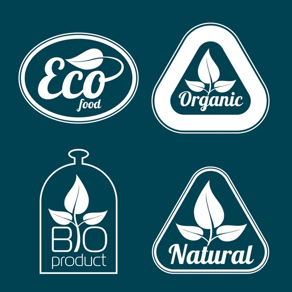 Ekologisk etiketter och element — Stockfoto