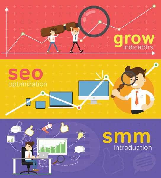 Optimización del sitio web SMM y SEO . — Foto de Stock