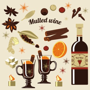 malzemeler için mulled şarap.