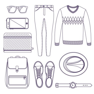 Hiking vector set.
