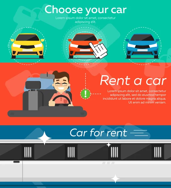 Rental car banners. — Stock Vector