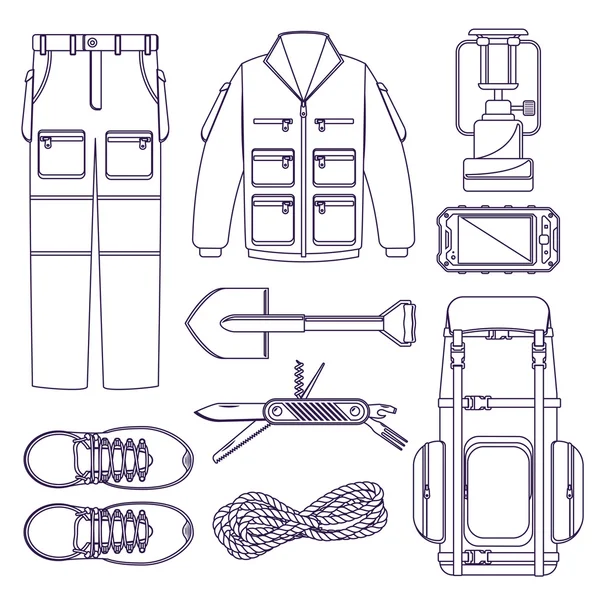 Hiking vector set. — Stock Vector