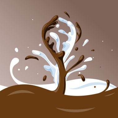 Chocolate Milk Splash. Vector illustration.