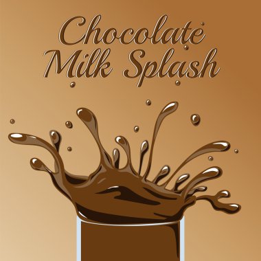 Chocolate Milk Splash. Vector illustration.