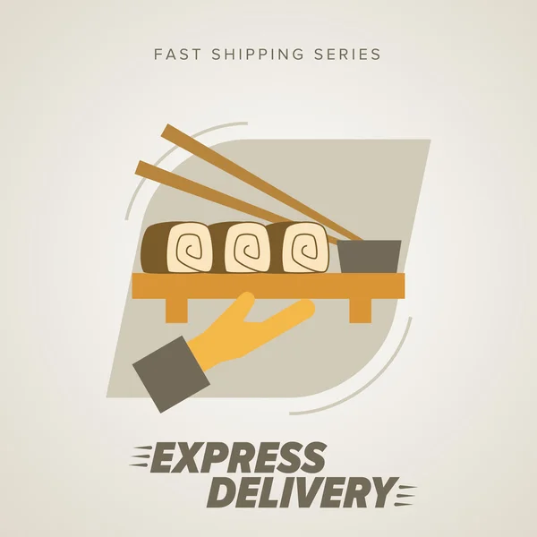 Symbole für Fastfood-Express-Lieferung. — Stockvektor