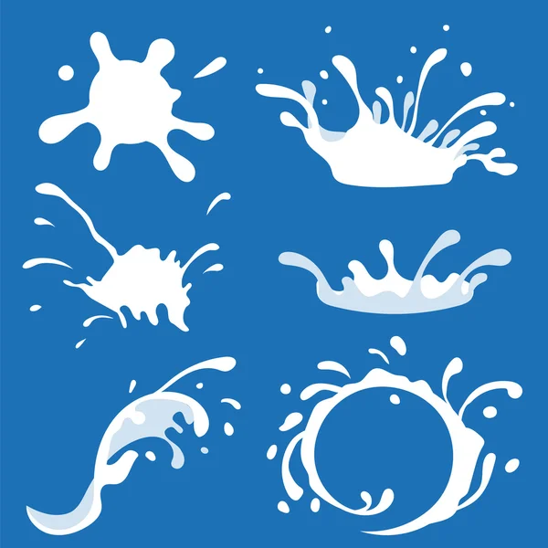 Set of Milk Splash. Vector illustration.
