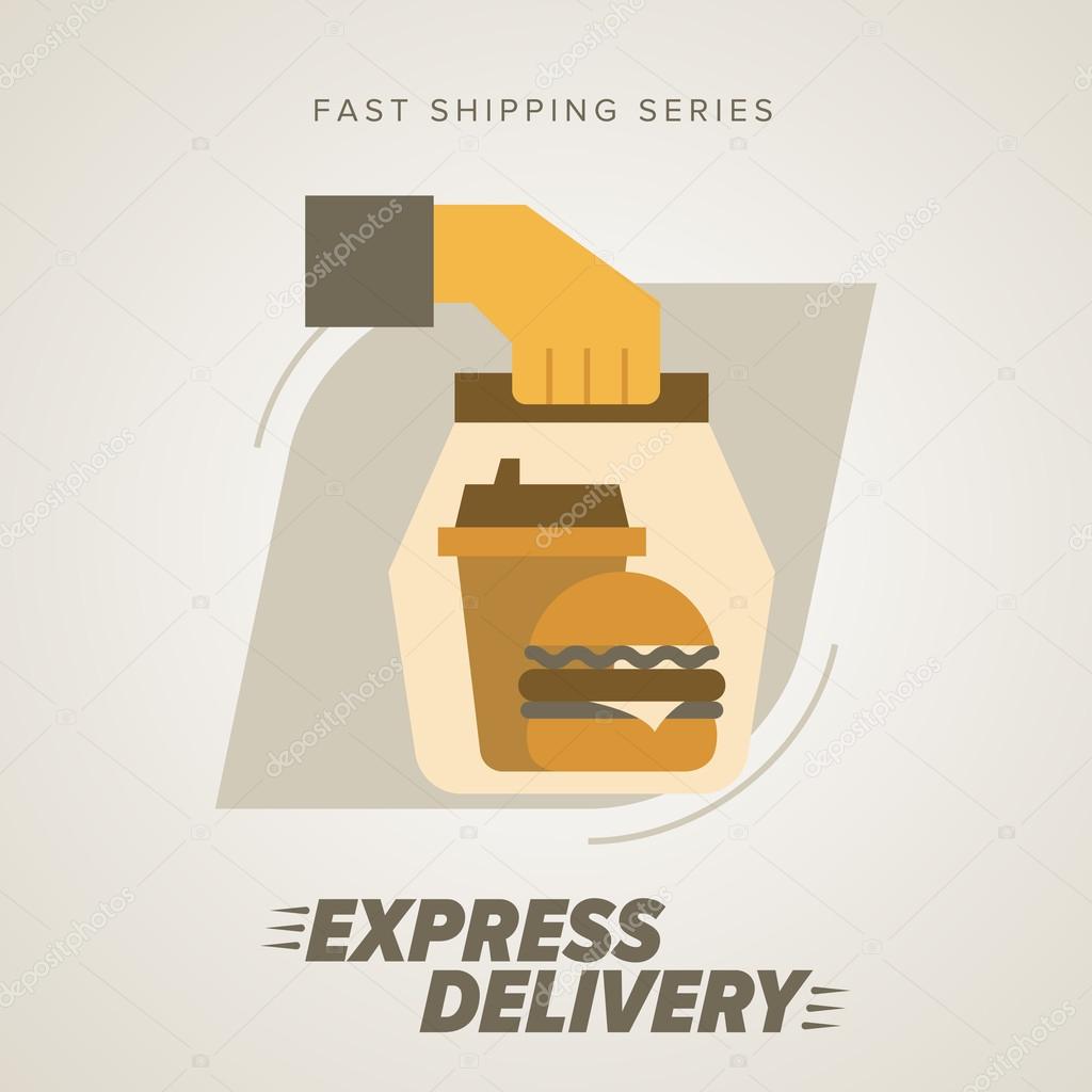 Fast Food Express Delivery Symbols.