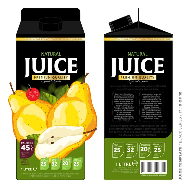 Modelo de embalagem Design Pear Juice — Vetor de Stock