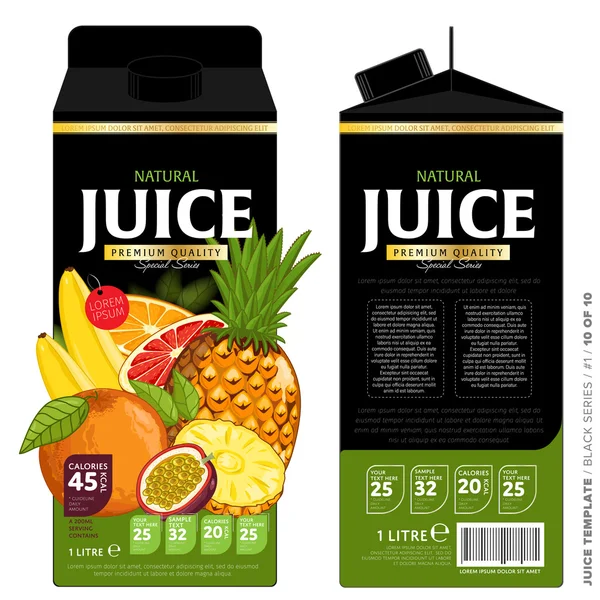 Template Packaging Design Tropical Juice — 图库矢量图片