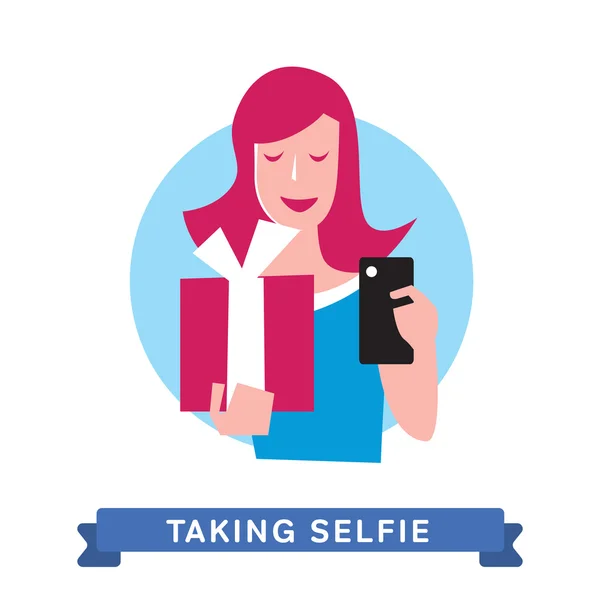 Tire uma foto selfie — Vetor de Stock