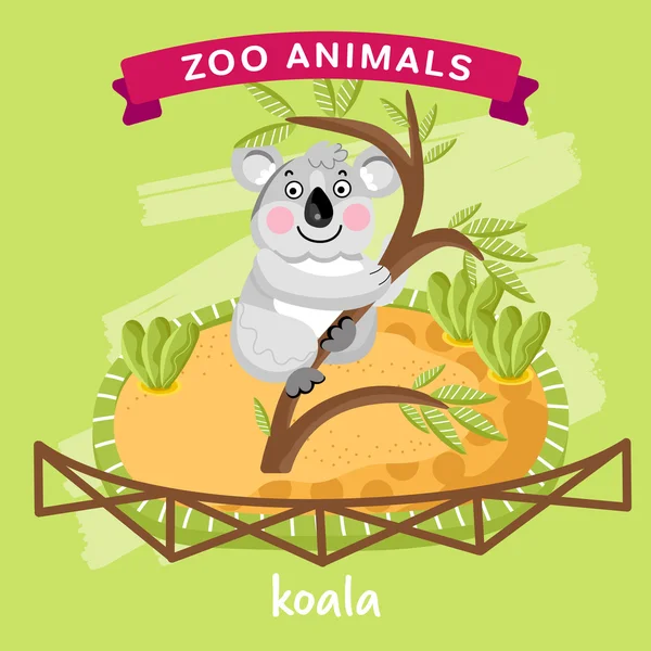Zoológico vectorial Animales, Koala — Vector de stock