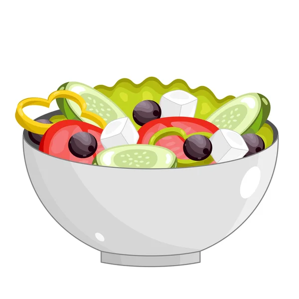 Grecka sałatka ze świeżymi warzywami — Wektor stockowy