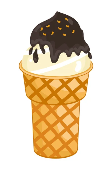 Cono de helado único — Archivo Imágenes Vectoriales